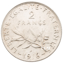 1916 - 2 Francs Argent - type Semeuse 3e République