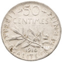 1918 - 50 CENTIMES ARGENT  - TYPE SEMEUSE 3e REPUBLIQUE