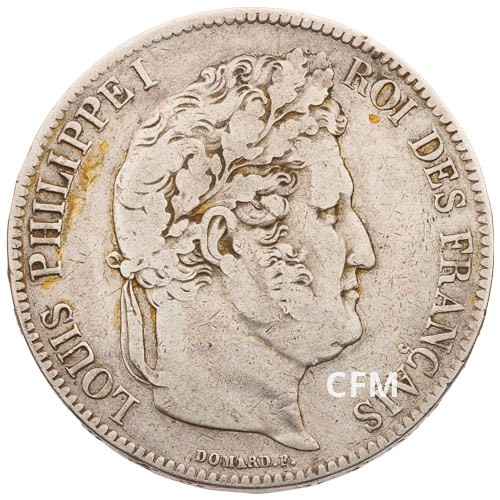 5 Francs Argent Louis Philippe I Tête Laurée