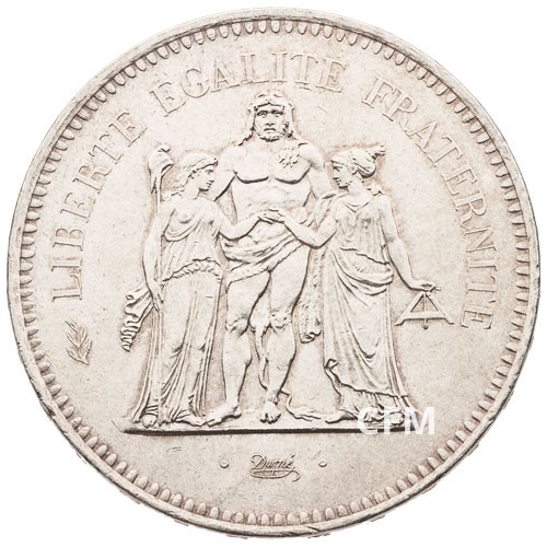 piece de 50 fr argent hercule de 1976 tres bon etat 
