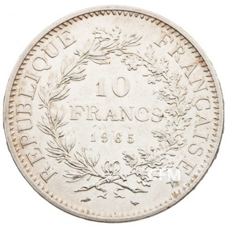 FRANCE ; Pièce 10 Francs 1965 Hercule en argent #S1184 