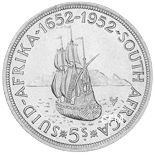 5 Shillings Argent - Afrique du Sud 1952