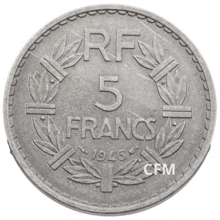 1946 - 5 FRANCS ALUMINIUM TYPE  LAVRILLIER