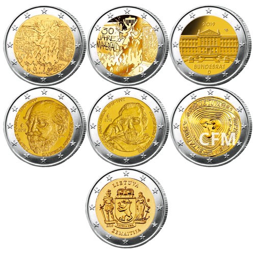 Lot des 19 x 2 Euro 2019 Lot des 19 x 2 Euro 2019