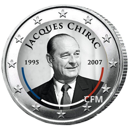 2 Euro enduite Jacques Chirac
