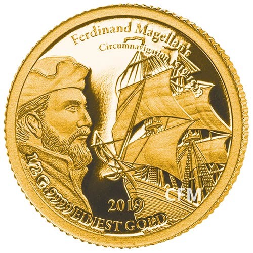 5 Dollars Or BE 2019 - Tour du monde de Magellan 5 Dollars Or BE 2019 - Tour du monde de Magellan