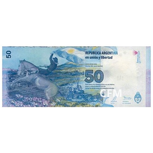 Billet 50 Pesos Argentine 2015 - Défense de la souveraineté nationale