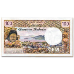 Billet 100 Francs Nouvelles Hébrides 1970-1977 