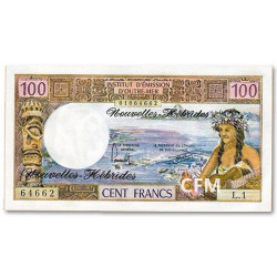 Billet 100 Francs Nouvelles Hébrides 1970-1977 