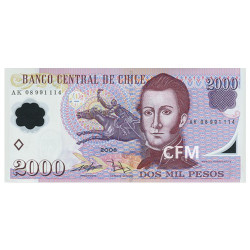 Billet 2 000 Pesos Chili 2018