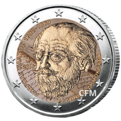2 Euro Grèce 2019 colorisée - 150 ans de la disparition d’Andreas Kalvos