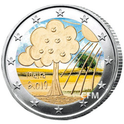 2 Euro Malte 2019 colorisée - Nature et environnement