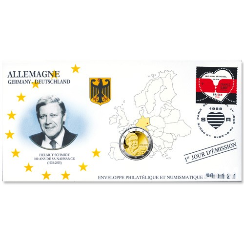 L’enveloppe “1er Jour” d’émission 2 Euro Allemagne 2018 - Helmut Schmidt