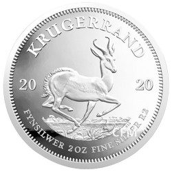 2 Onces Argent Afrique du Sud BE 2020 - Krugerrand