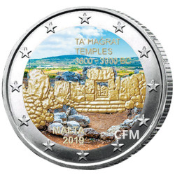 2 Euro Malte colorisée 2019 - Temples de Ta’ Hagrat