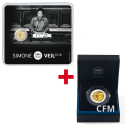 Lot des 2 x 2 Euro BU - BE Simone Veil 2018