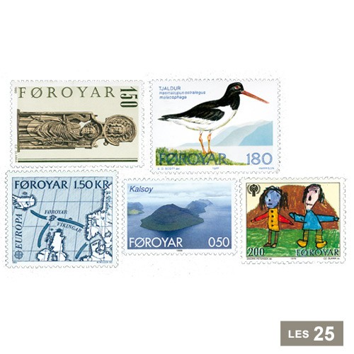 25 timbres Îles Feroé