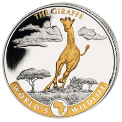 20 Francs Argent  Congo 2019 colorisée - Girafe