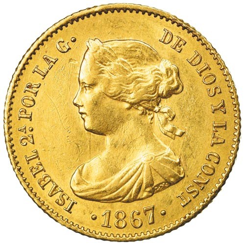 4 Escudos 1865-1868 - Isabel II