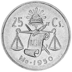 25 Centavos Argent Mexique - Liberty Cap