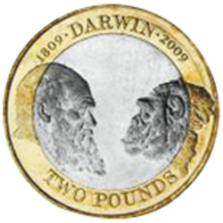2 Livres Royaume-Uni 2009 - Charles Darwin