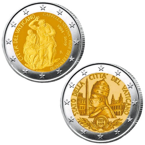 Lot des 2 x 2 Euro Vatican BU 2019 Lot des 2 x 2 Euro Vatican BU 2019