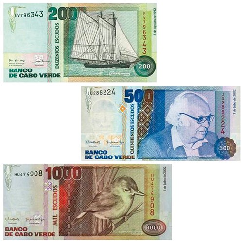 Lot de 3 billets Cap Vert 1992-2002