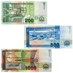 Lot de 3 billets Cap Vert 1992-2002