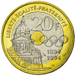 20 Francs Essai 1994 - Pierre de Coubertin