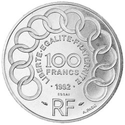 100 Francs Argent Essai 1992 - Jean Monnet