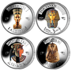 4 pièces colorisées Égypte + le coffret offert