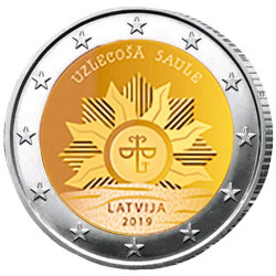 2 Euro Lettonie 2019 - Armoiries “le Soleil levant”