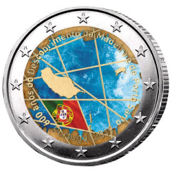 2 Euro Portugal 2019 colorisée - 600 ans de la découverte de Madère
