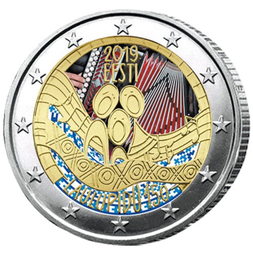 2 Euro Estonie 2019 colorisée - 150 ans du premier festival de la chanson 2 Euro Estonie 2019 colorisée - 150 ans du premier festival de la chanson