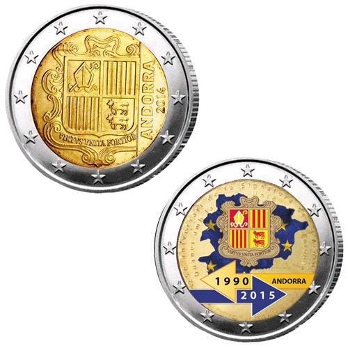 Lot des 2 x 2 Euro Andorre 2015 Lot des 2 x 2 Euro Andorre 2015