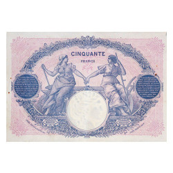 Billet 50 Francs Bleu et Rose