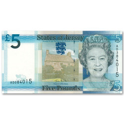 Billet 5 Livres Jersey Elysabeth II