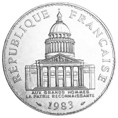 100 Francs Argent France Panthéon