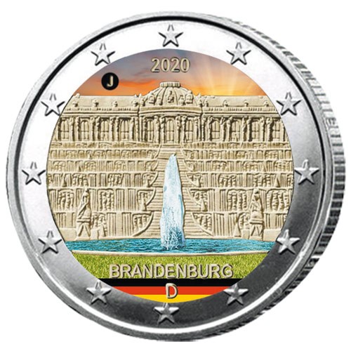 2 Euro Allemagne 2020 colorisée - Palais de Sanssouci