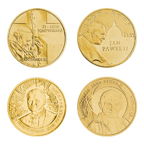 Coffret commémoratif Vatican Andorre 4 x 2 Zloty 2003-2014 - Jean-Paul II