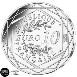 10 Euro Argent France 2020 colorisée - Schtroumpf à lunettes