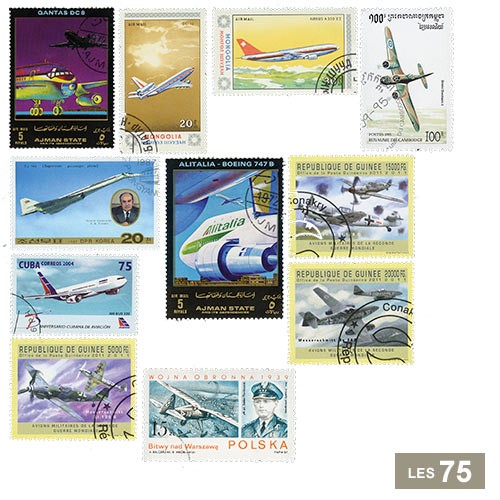 75 timbres Avions