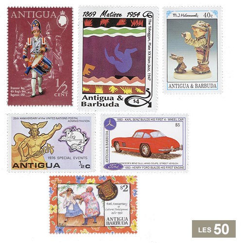 50 timbres Antigua et Barbuda