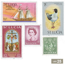 25 timbres Sainte-Lucie
