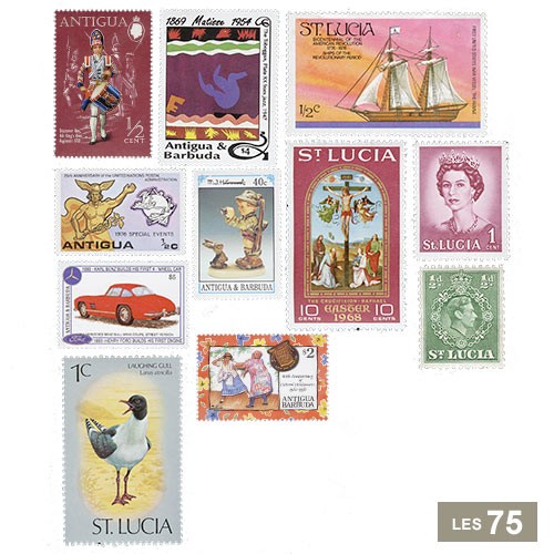 Les 75 timbres Antilles