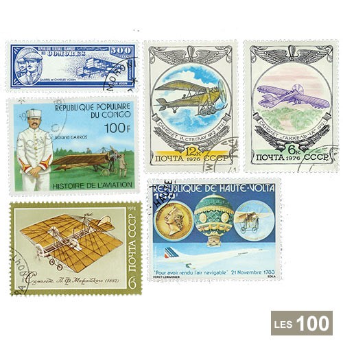 100 timbres Avions anciens