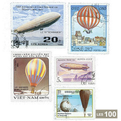 100 timbres Ballons et dirigeables