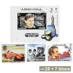 7 Blocs et 25 timbres Course automobile