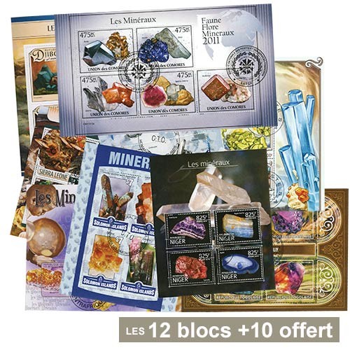 12 Blocs Minéraux + 10 Blocs OFFERTS