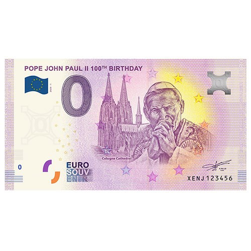 Billet Souvenir 0€ Vatican 2020 - Jean-Paul II
